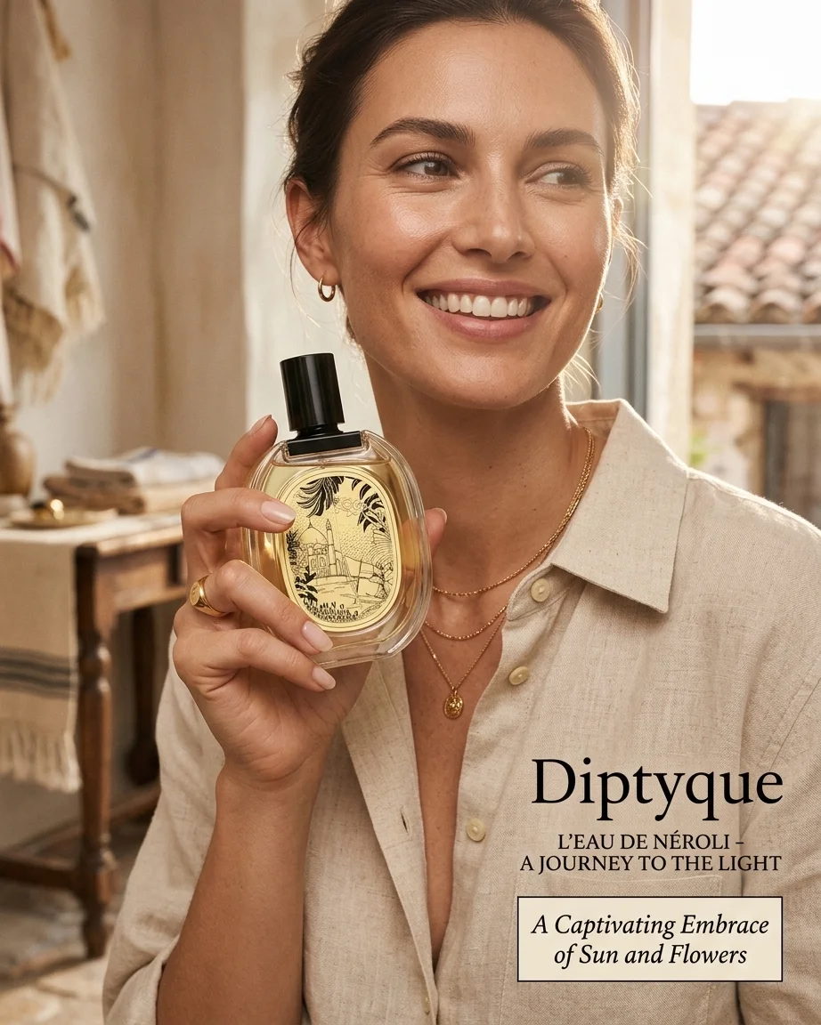 Bamboo Punch Option1 Vogue Magazine Style With Model Holding Perfume