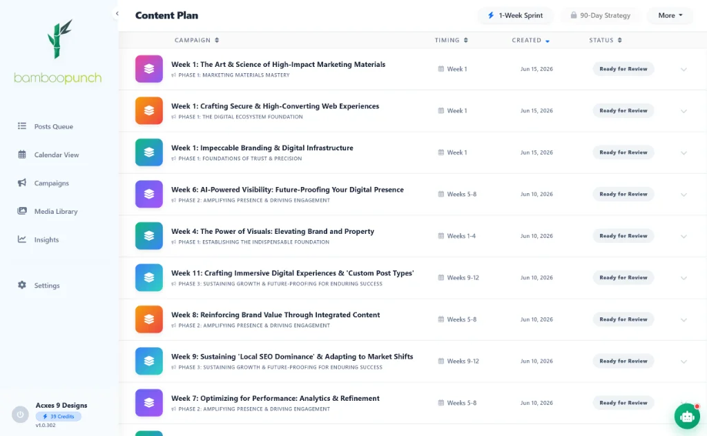 Bamboo Punch 90-Day Campaign Strategy Roadmap