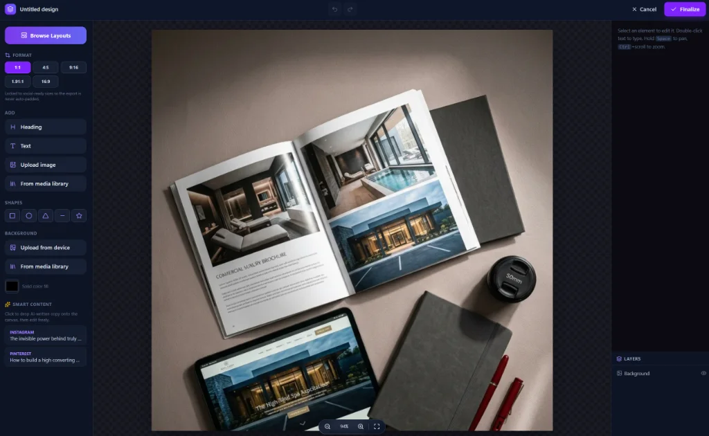 Editor launched from sidebar