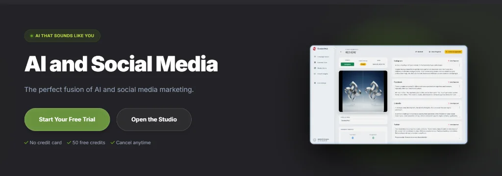 AI Marketing Automation dashboard showing studio photography encoded visuals